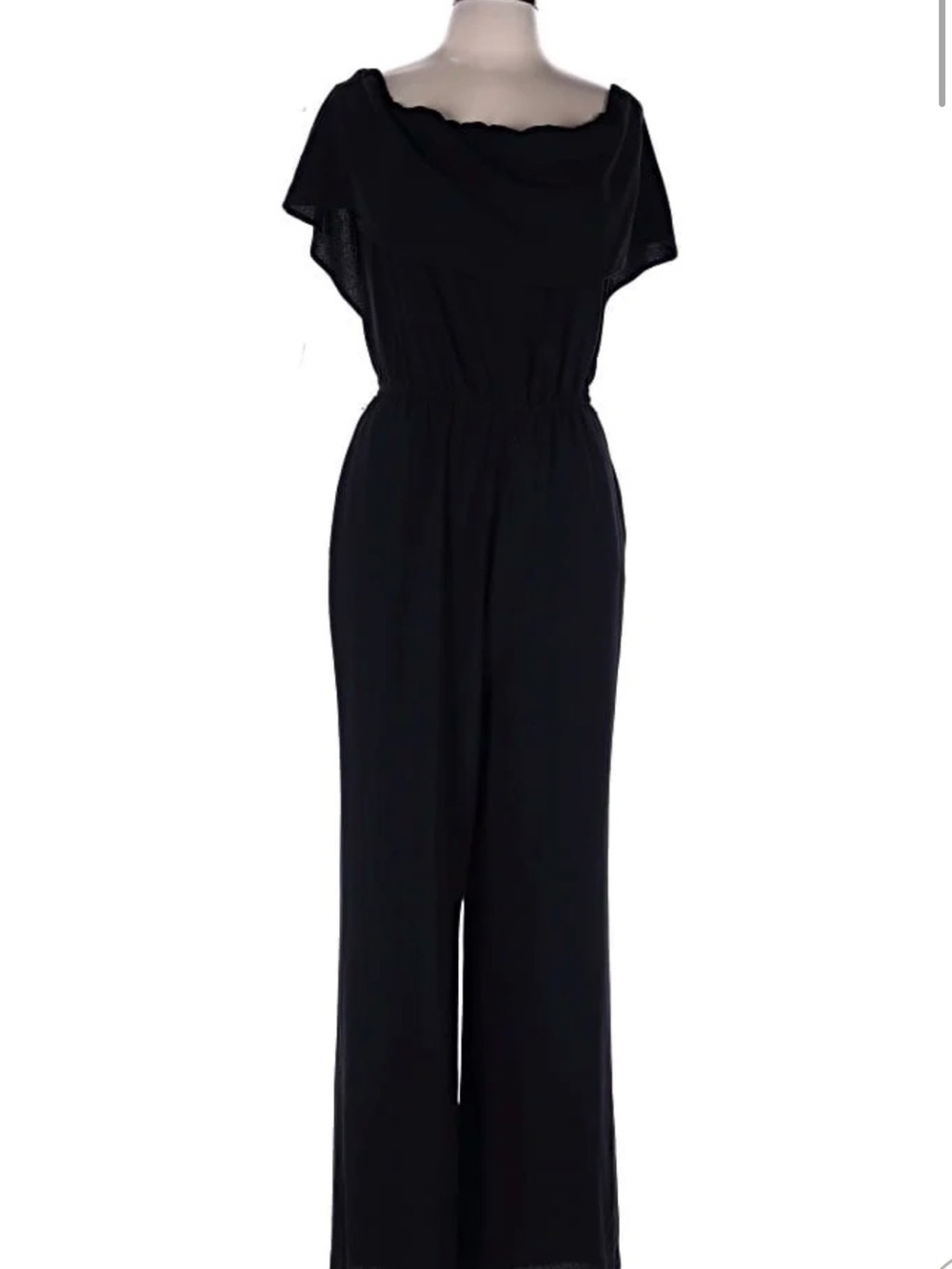 Charles Henry Black Off the Shoulder Jumpsuit